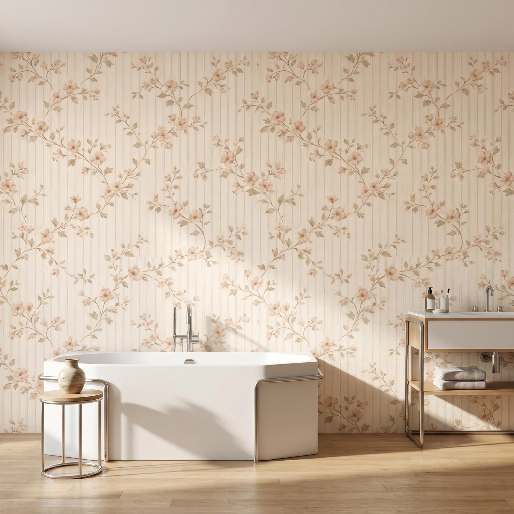 Vintage Floral Wallpaper | Coquette Cottagecore Peel and Stick Wall Decor-WP0007