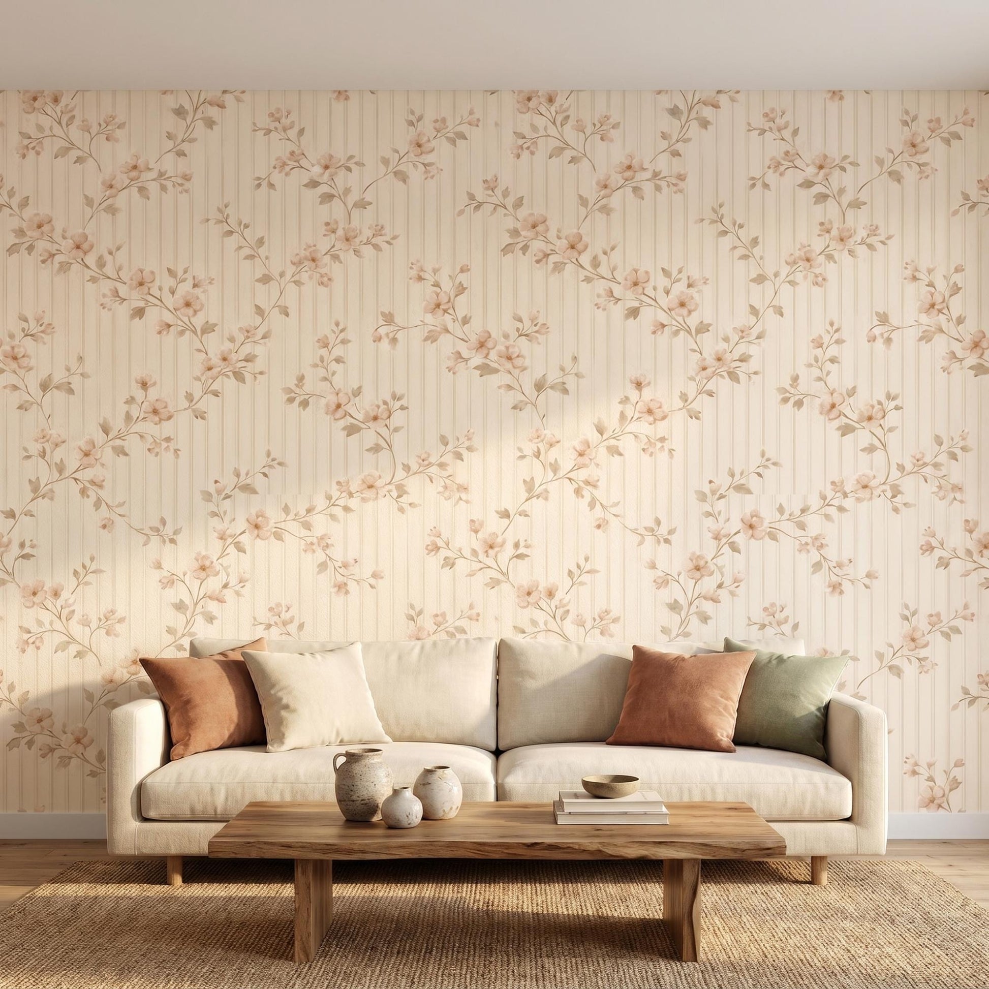 Vintage Floral Wallpaper | Coquette Cottagecore Peel and Stick Wall Decor-WP0007