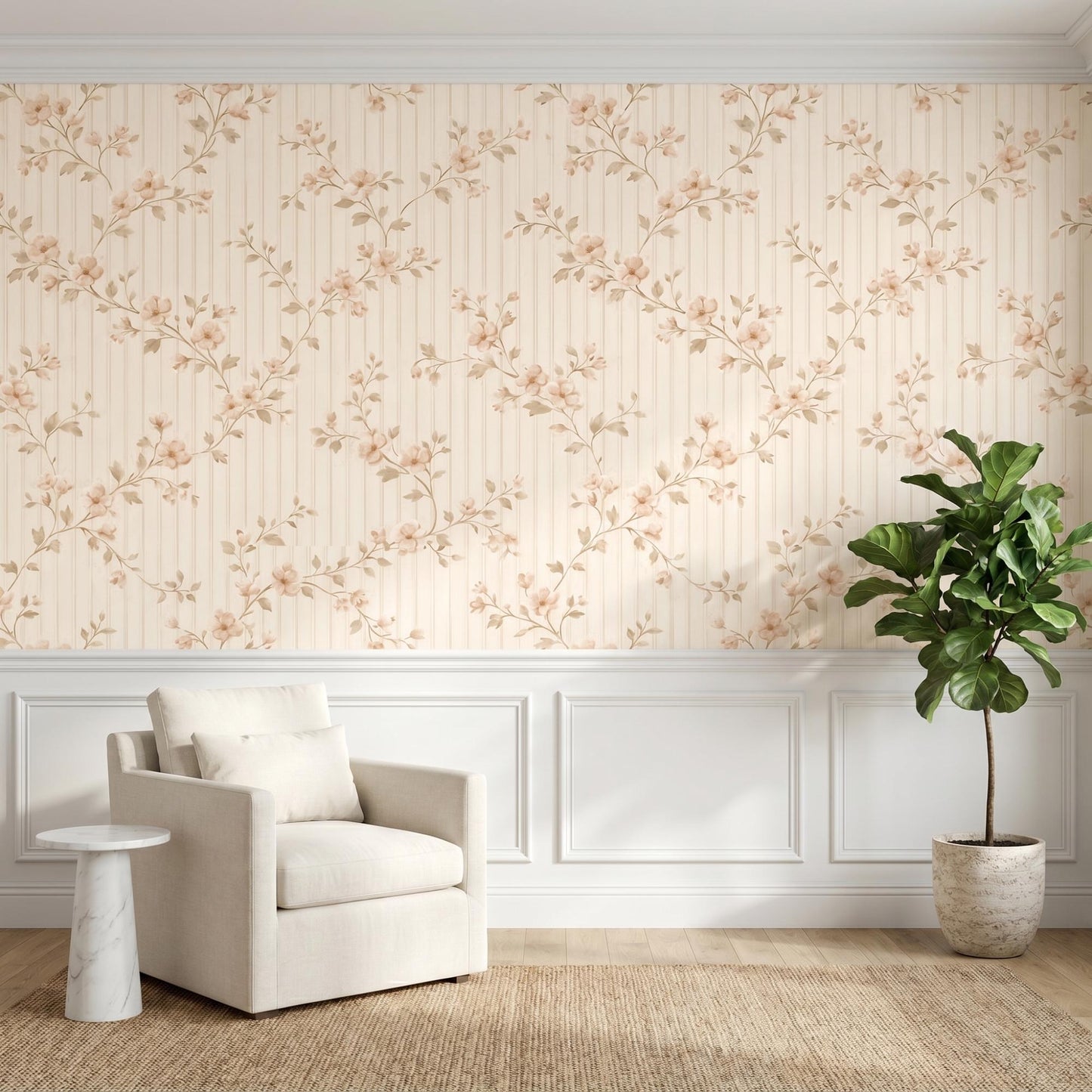 Vintage Floral Wallpaper | Coquette Cottagecore Peel and Stick Wall Decor-WP0007