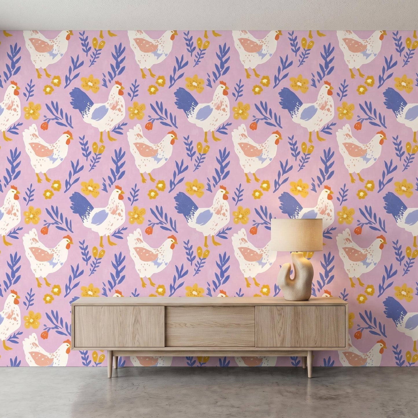 Pink Chicken Wallpaper