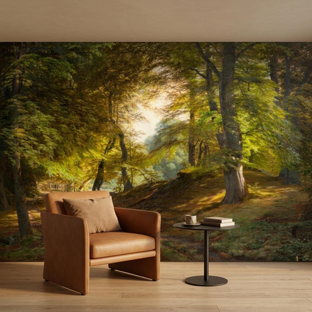 Moody Forest Wallpaper Mural – Enchanting Woodland Wall Art-WP0171