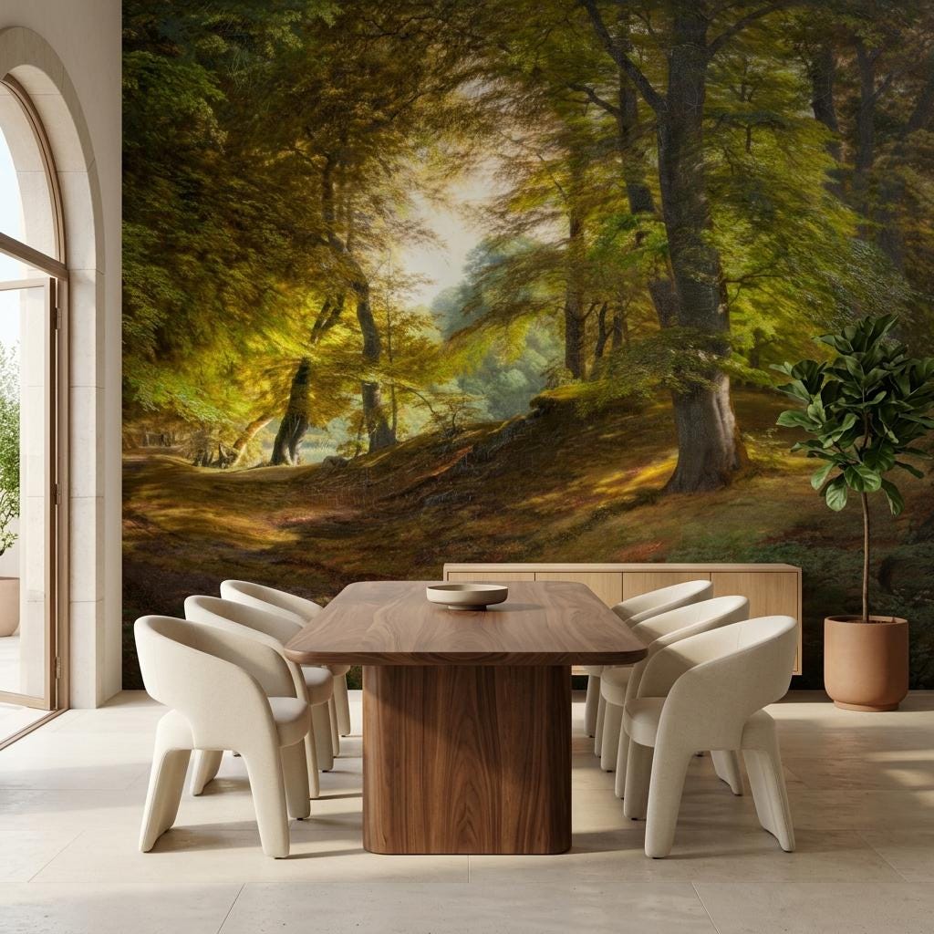 Moody Forest Wallpaper Mural – Enchanting Woodland Wall Art-WP0171