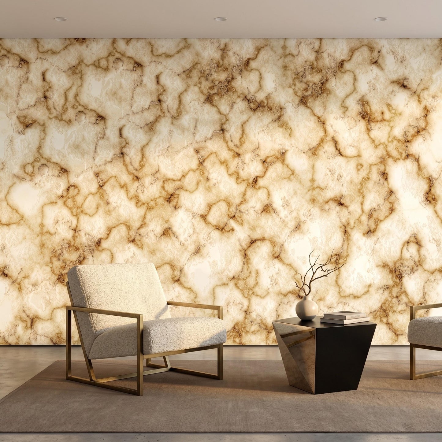Brown Marble Peel and Stick Wallpaper, Luxury Stone Wall Mural, Removable Decor -WP0159