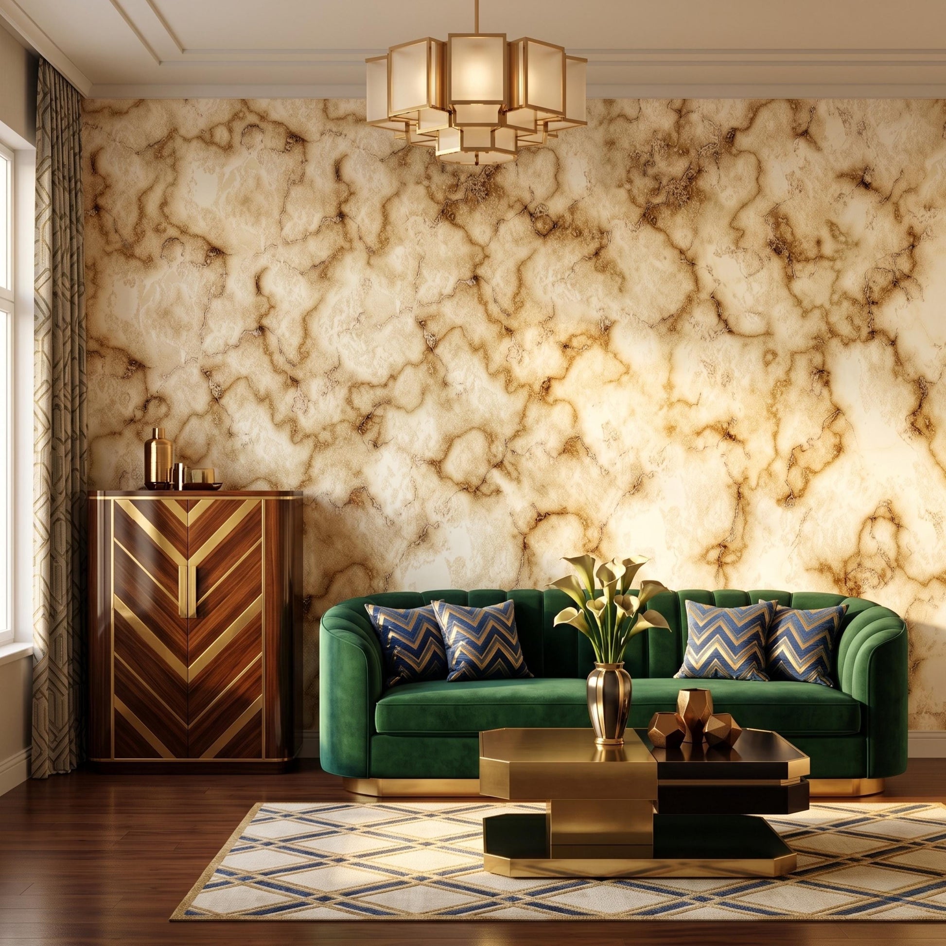 Brown Marble Peel and Stick Wallpaper, Luxury Stone Wall Mural, Removable Decor -WP0159
