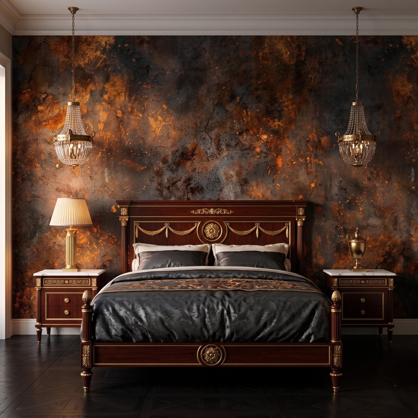 Rusted Metal Wallpaper: Distressed Copper Texture Peel and Stick Wall Decor -WP0160