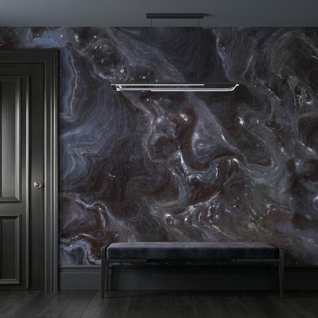 Dark Marble Stone Abstract Wallpaper, Moody Luxury Wall Mural, Modern Home Decor Art-WP0187