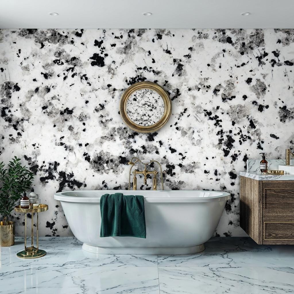 Monochrome Ink Splatter Wallpaper Mural, Abstract Speckled Wall Decor-WP0237