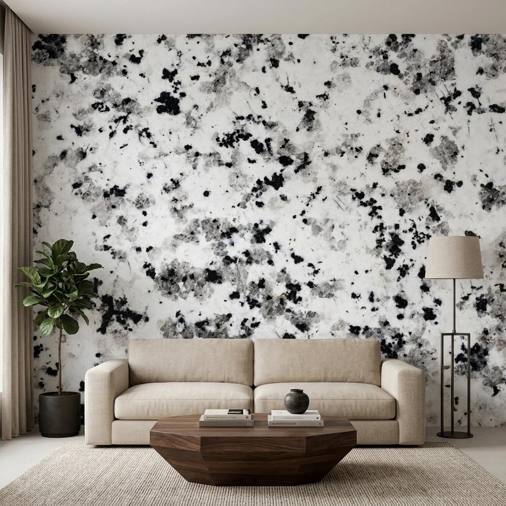 Monochrome Ink Splatter Wallpaper Mural, Abstract Speckled Wall Decor-WP0237