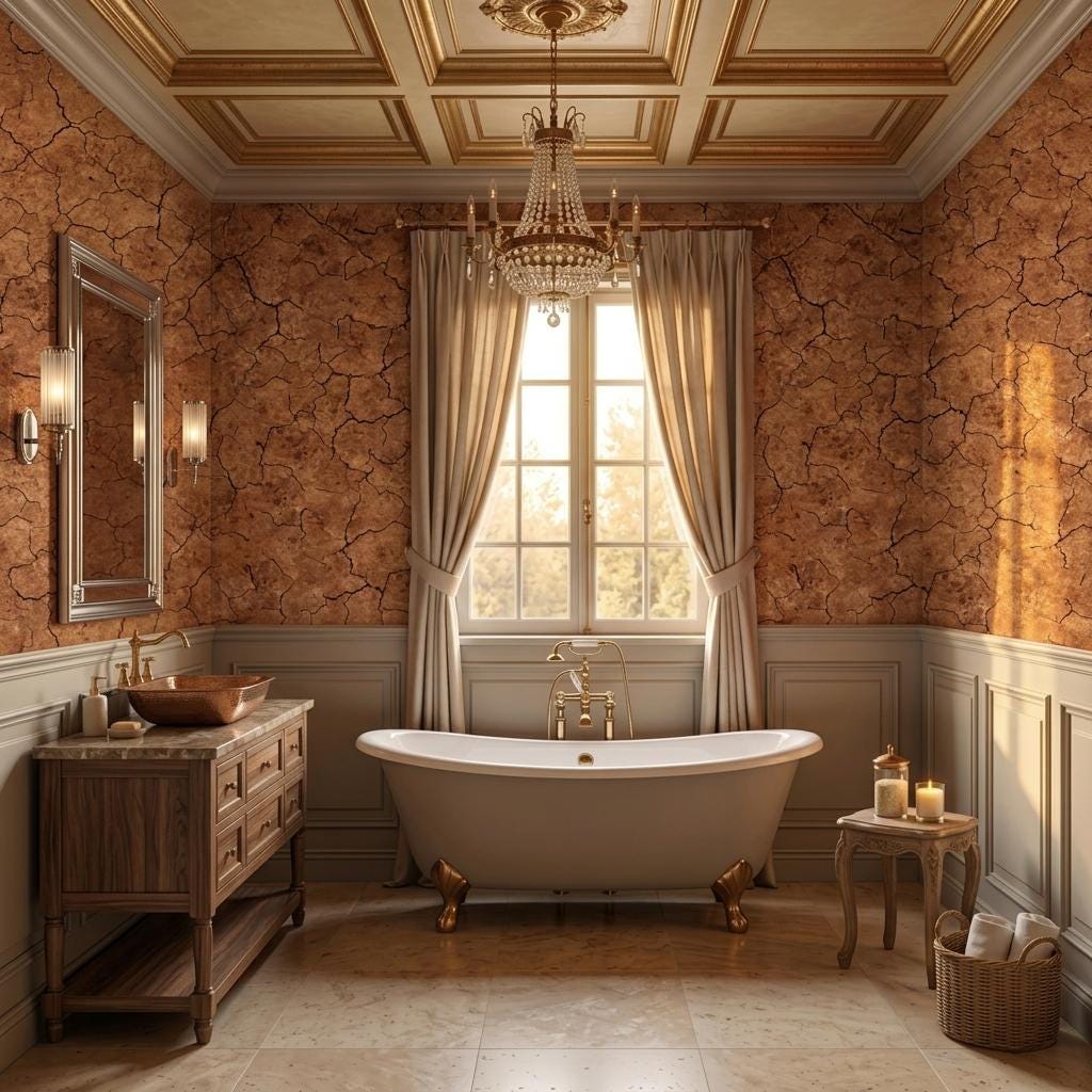 Terracotta Textured Wallpaper, Cracked Earth Wall Mural,Peel Stick Home Decor-WP0232