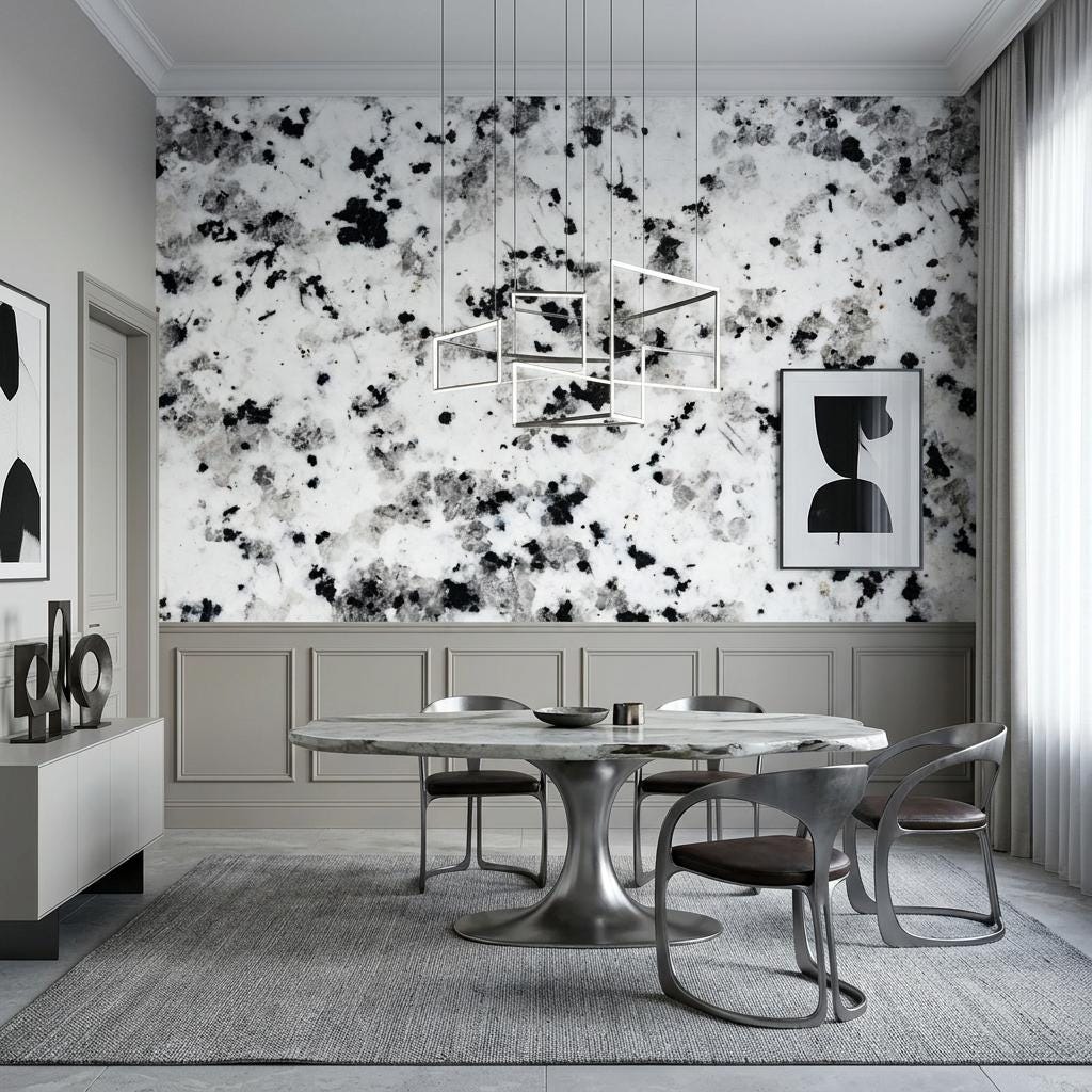Monochrome Ink Splatter Wallpaper Mural, Abstract Speckled Wall Decor-WP0237