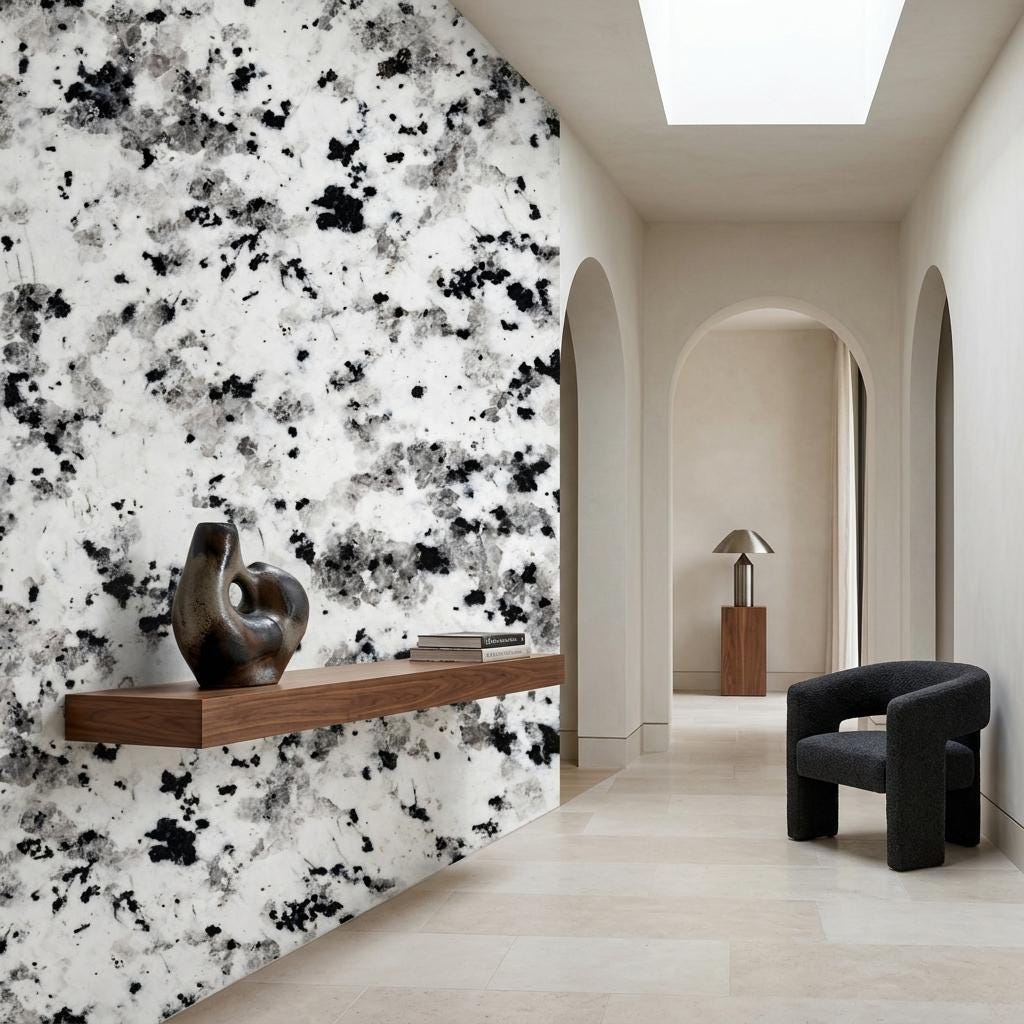 Monochrome Ink Splatter Wallpaper Mural, Abstract Speckled Wall Decor-WP0237